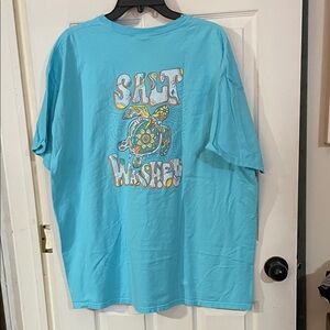 Comfort Wash  "Salt Washed" Turquoise Short Sleeve Tee. size 2XL